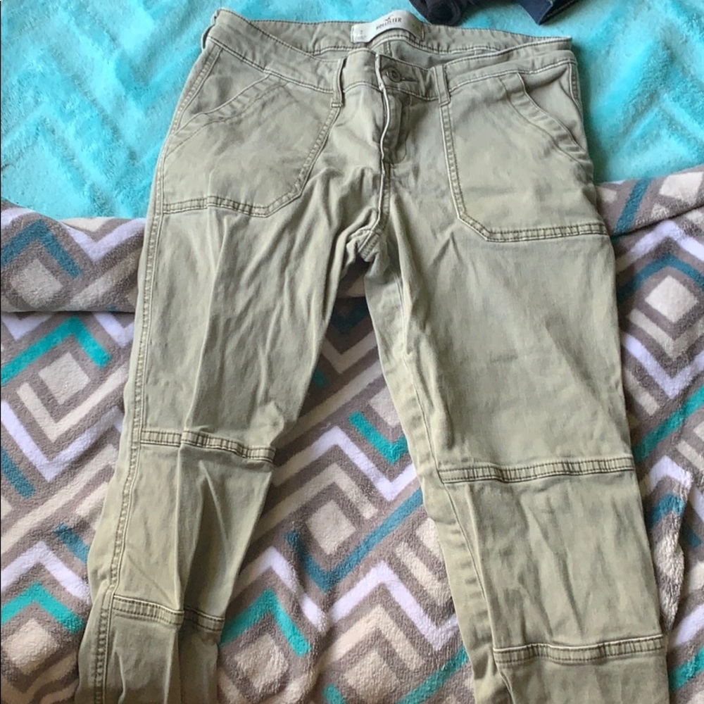 Green skinny jeans